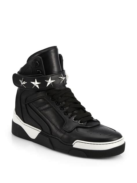 givenchy tyson high top leather sneakers with stars|Givenchy High.